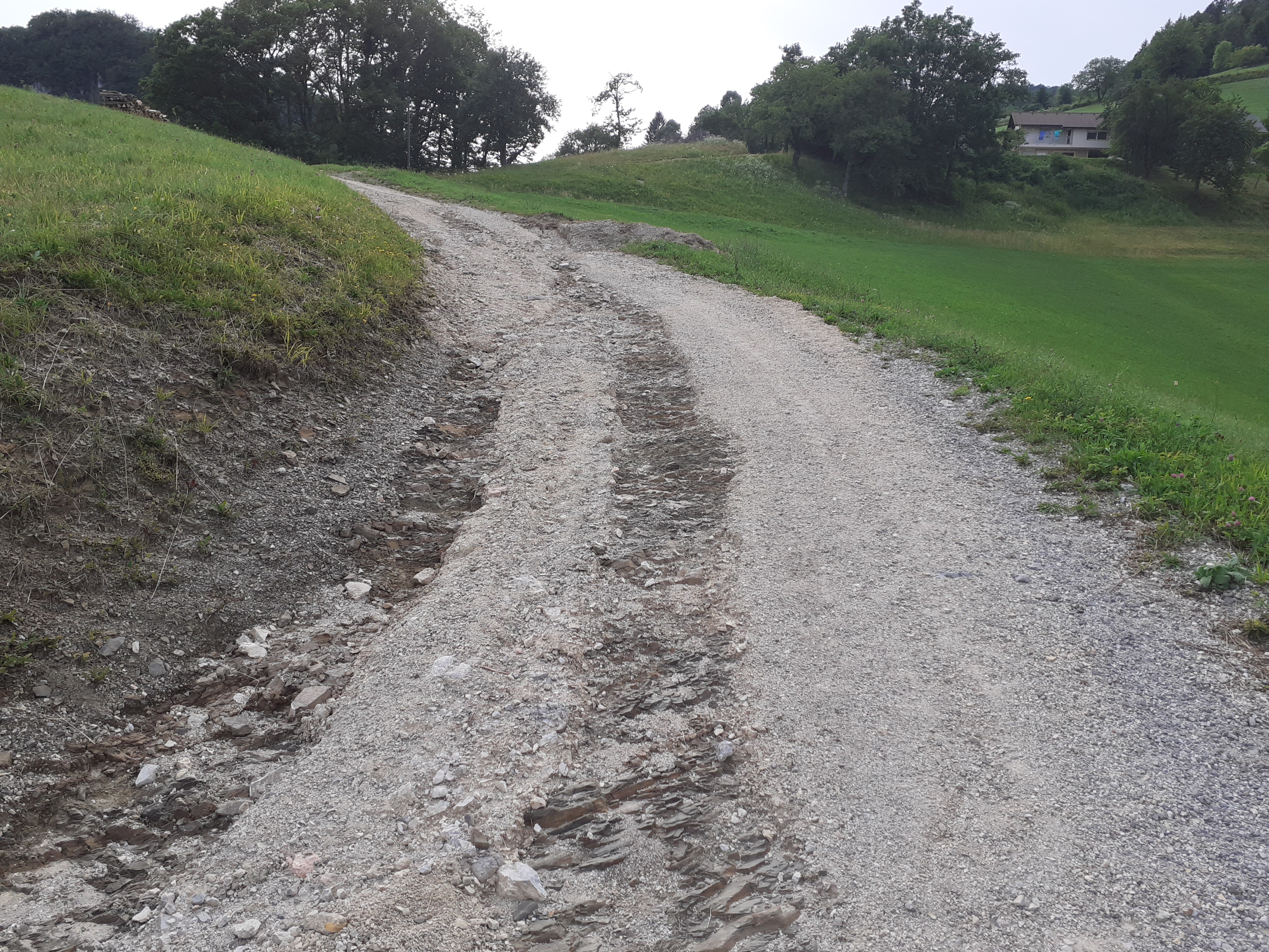 Vsakokratno deževje je uničevalo cesto